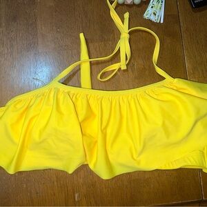 Xhilaration Yellow Ruffled Bikini Top